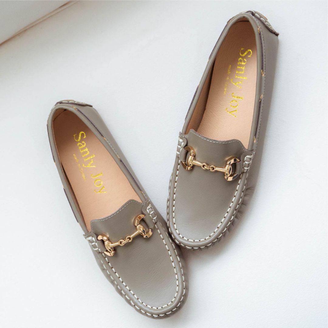 馬蹄釦莫卡辛 象牙灰(真皮女鞋/真皮上班鞋/真皮便鞋)