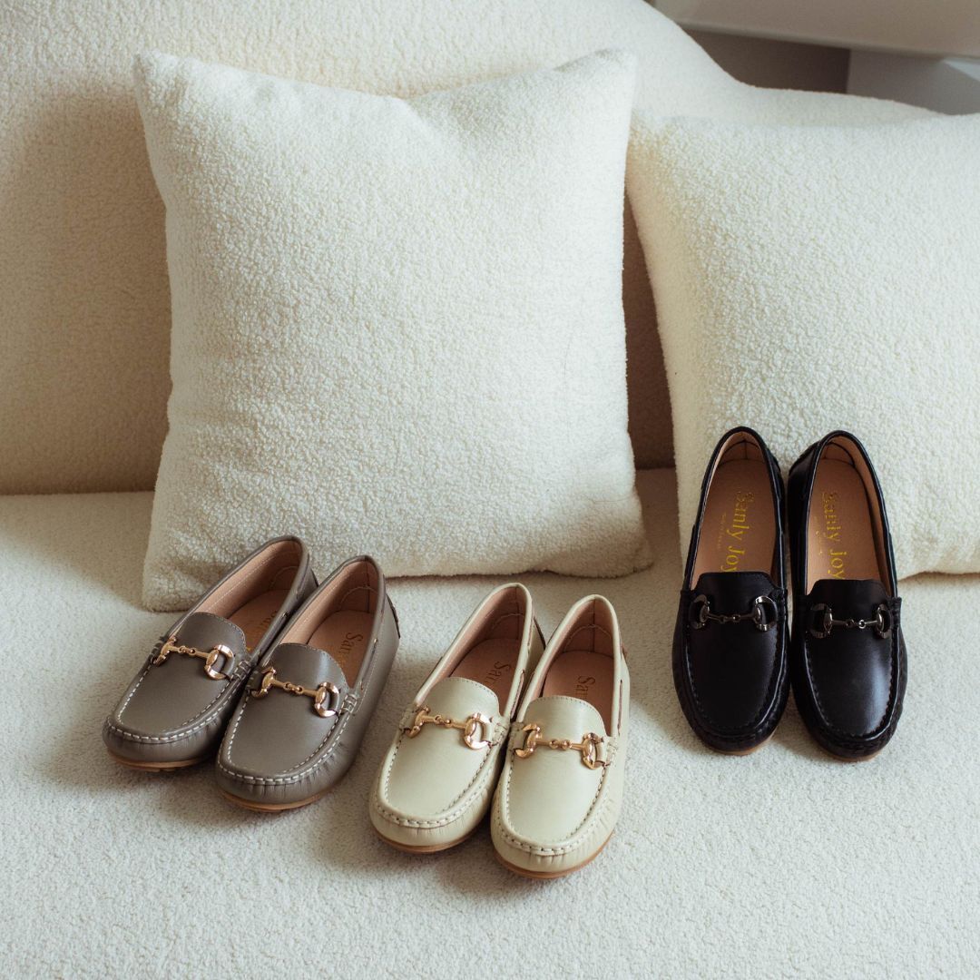 馬蹄釦莫卡辛 奶油白(真皮女鞋/真皮上班鞋/台灣製MIT)
