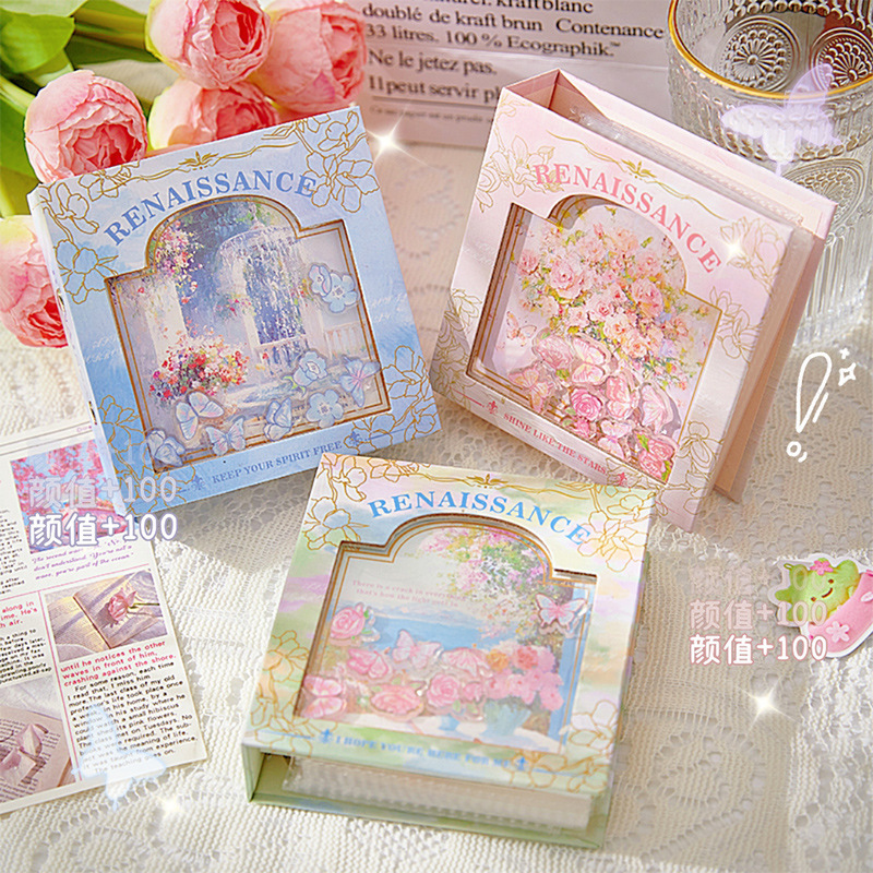 Retro Oil Painting Shaker Aesthetic Binder (1-Grid A6)