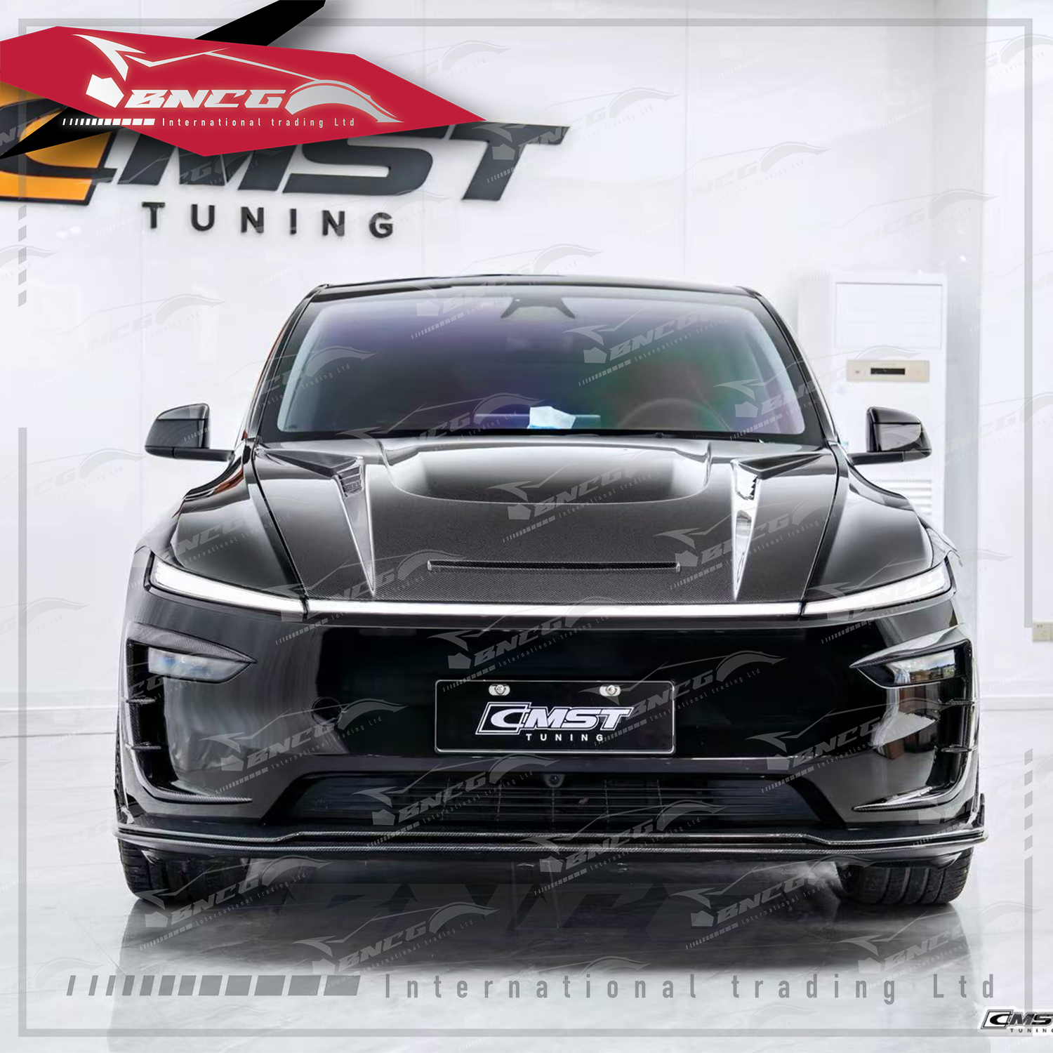 特斯拉 Tesla Juniper Y 改裝 乾碳纖維 空力套件 CMST A款 前後導流 側裙 前霧燈飾件 尾翼  前置物蓋