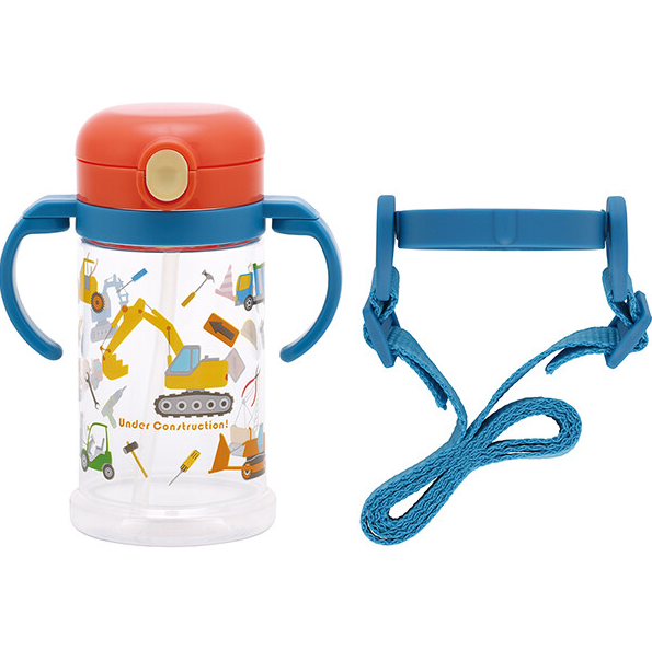 Skater 可摺手柄2用吸管式水樽 370ml 工程車