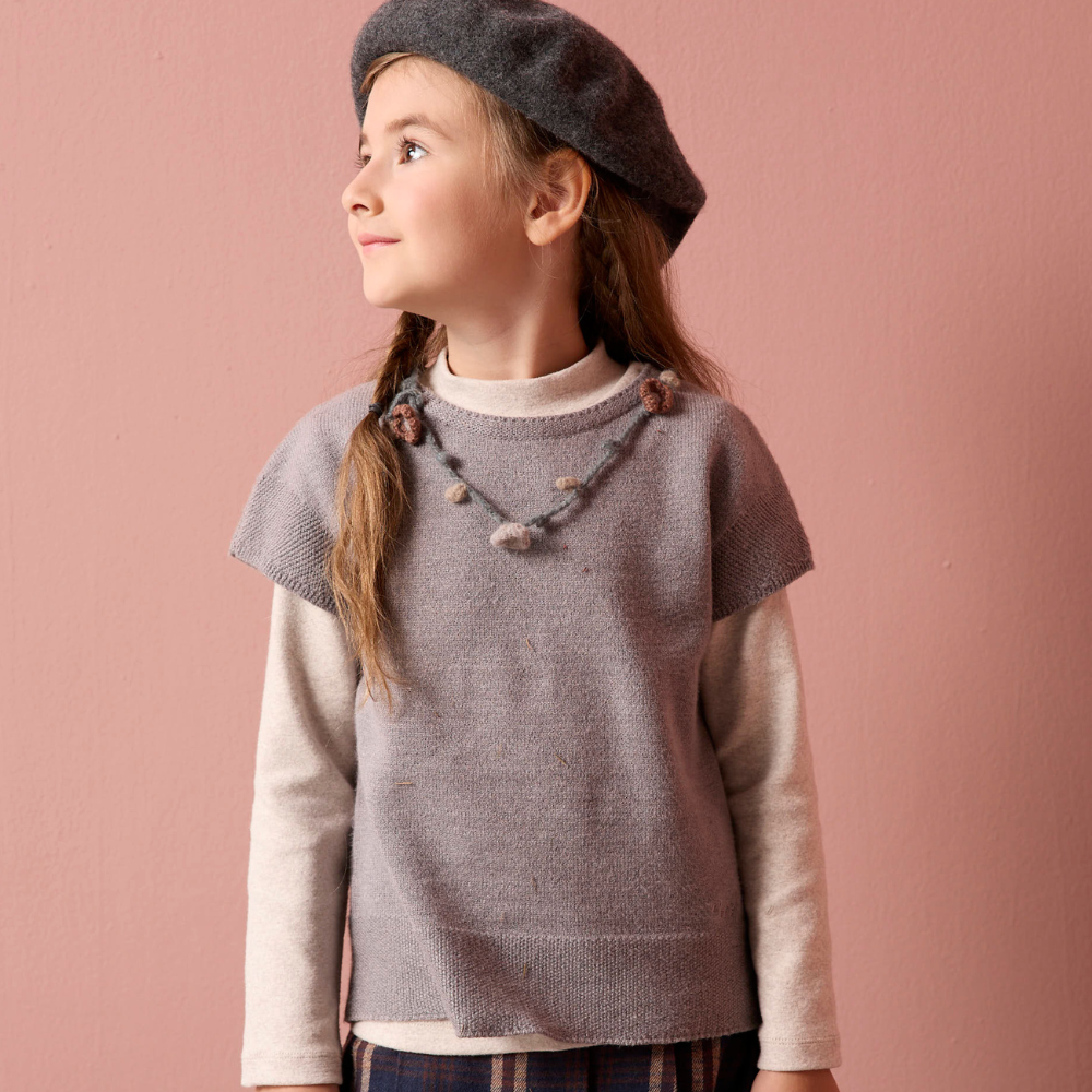 PIPPY 氣質百搭圓領線衫背心 灰