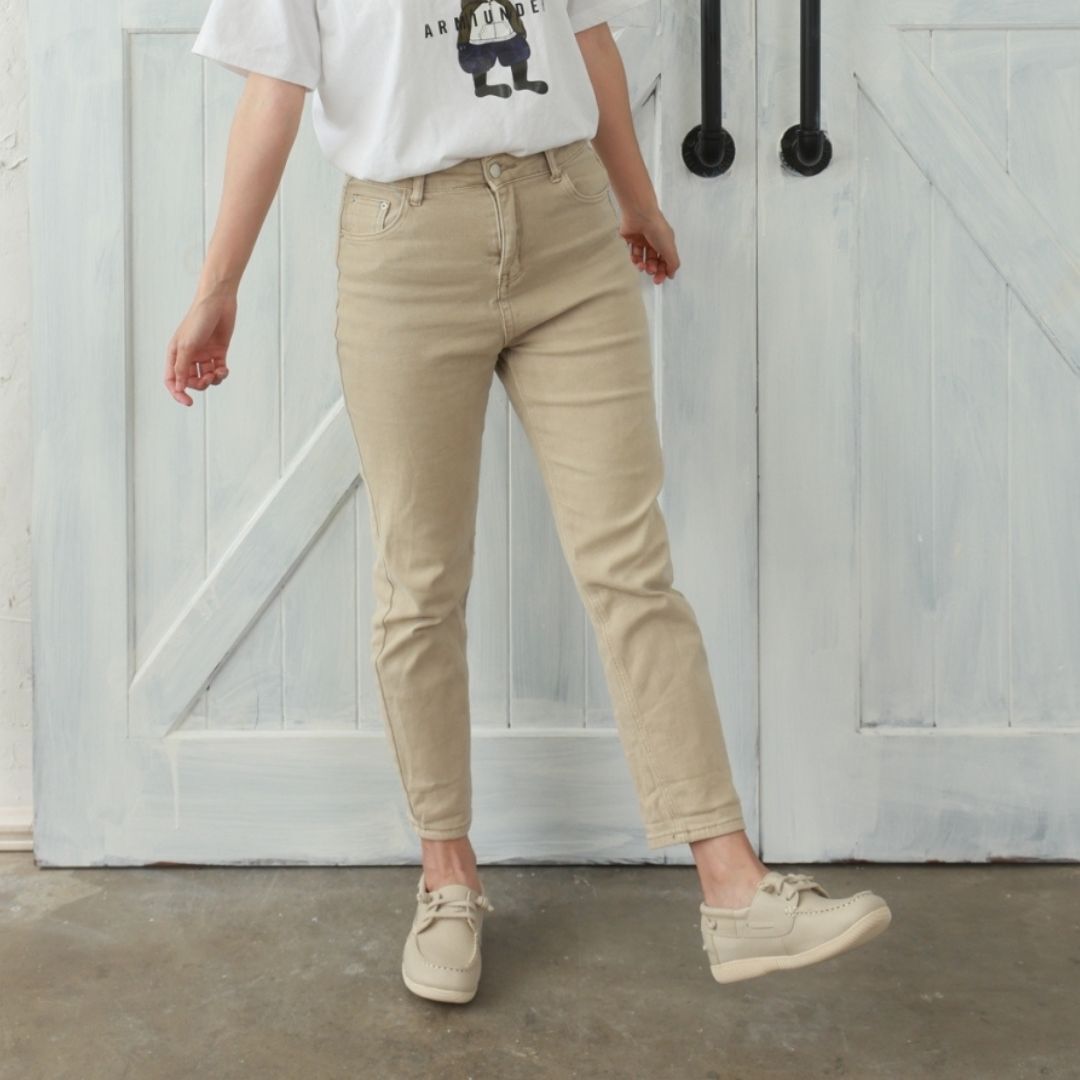 唐納帆船休閒鞋 米白灰(真皮女鞋/台灣製MIT/寬楦)