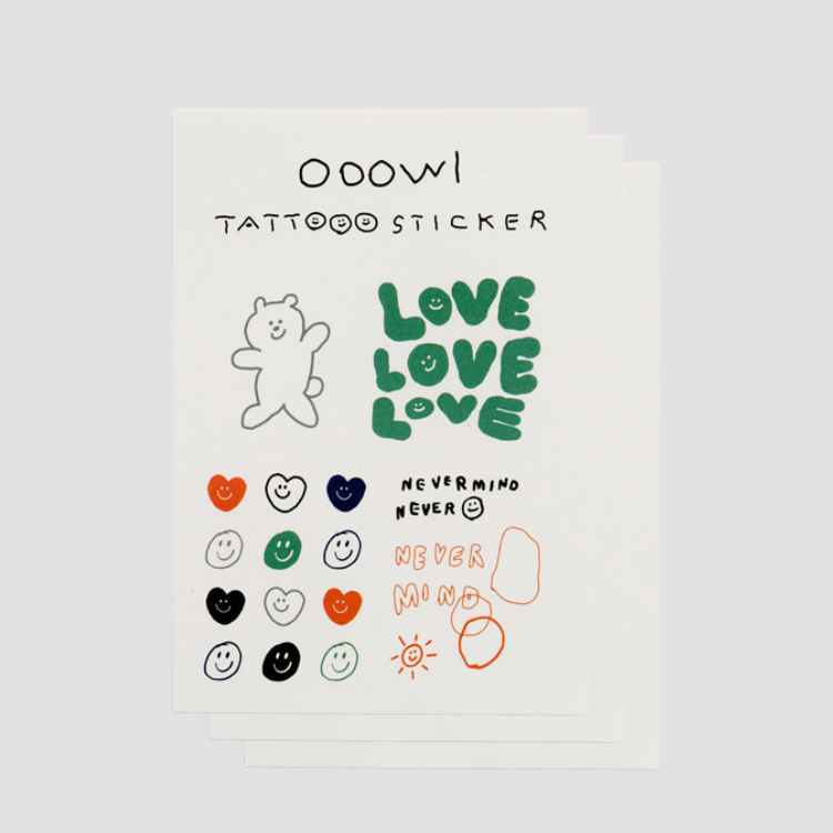 韓國 ooowl 塗鴉紋身貼 2