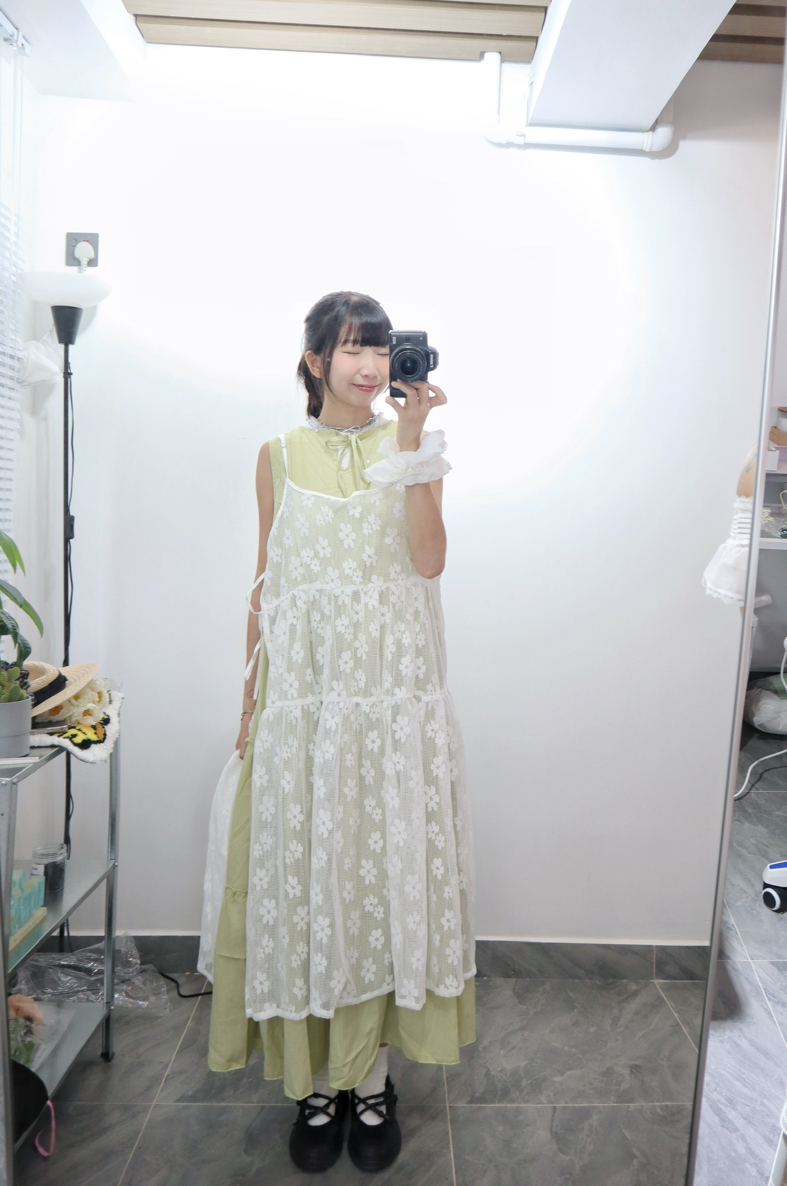 Fafa雛菊側綁帶Layer outer 白