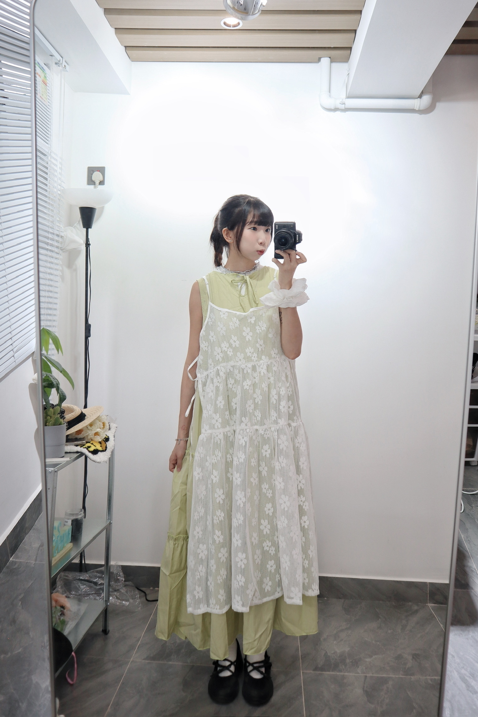 Fafa雛菊側綁帶Layer outer 白