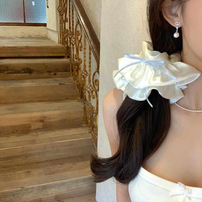 [2 FOR RM10] Ballet-Inspired French Ruffle Bow Scrunchies