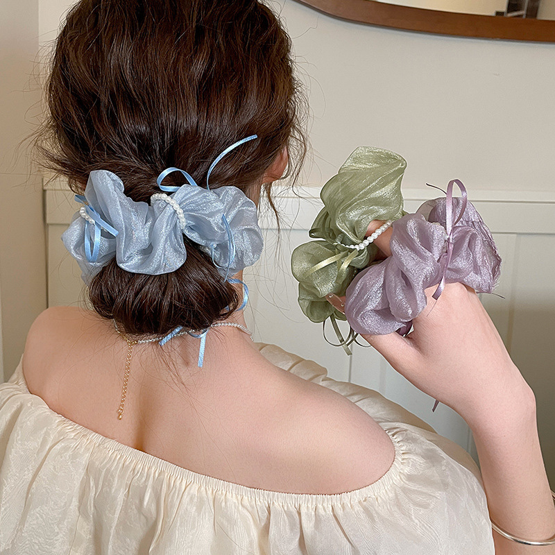[3 FOR RM10] Bow & Pearl Sheer Scrunchies