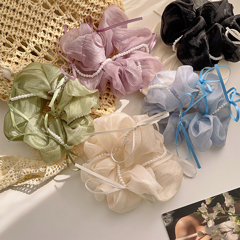 [3 FOR RM10] Bow & Pearl Sheer Scrunchies