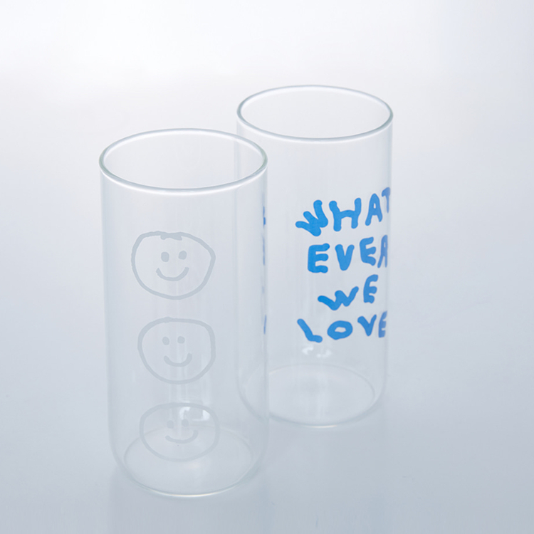 韓國 ooowl 童趣塗鴉玻璃長型杯 LOVE FAMILY