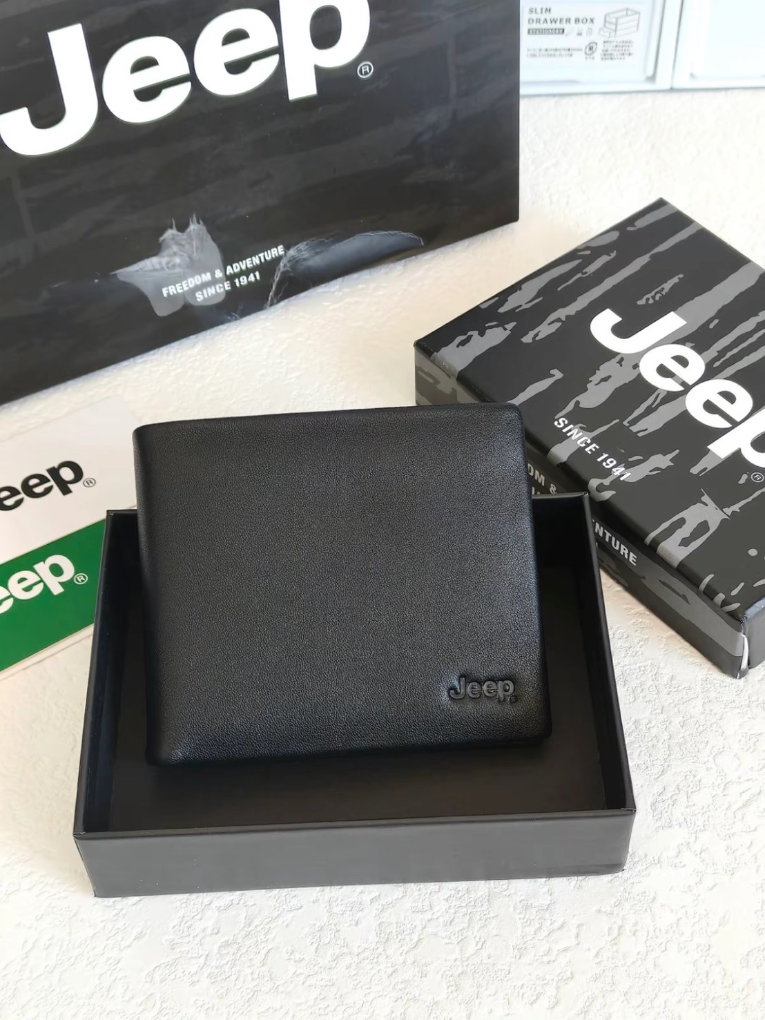 JEEP 復古 短夾 錢包 附禮盒 袋子包裝