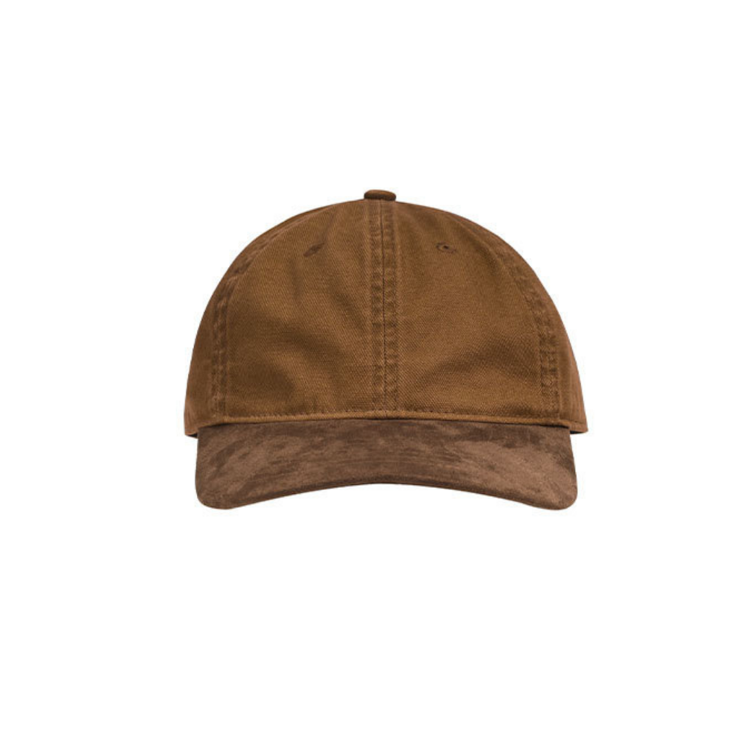 質感撞色拼接麂皮鴨舌帽