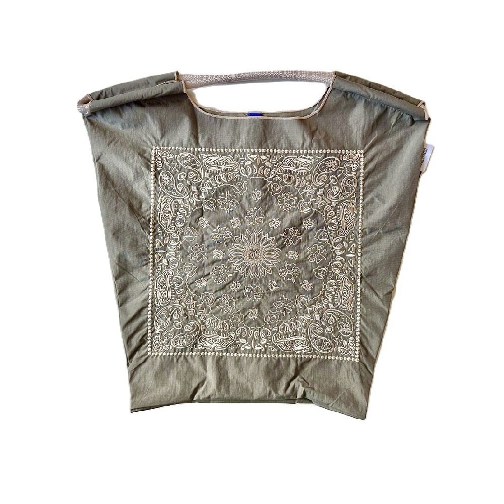 Ball＆Chain 刺繡環保購物袋 M號 - 灰 (32600461)