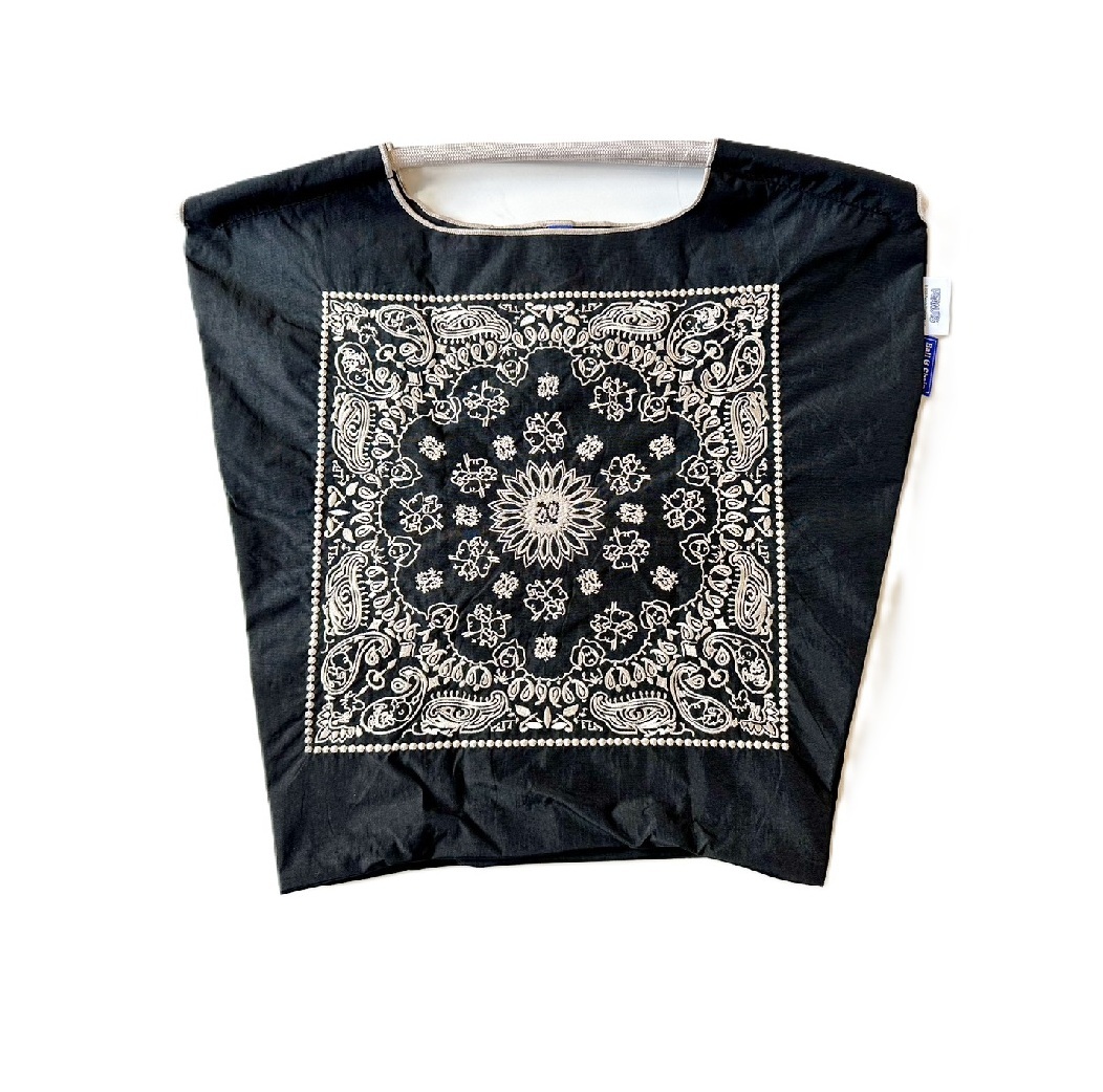 Ball＆Chain 刺繡環保購物袋 M號 - 黑 (32600401)