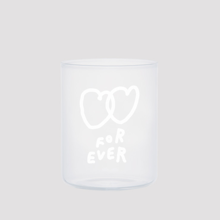 韓國 ooowl 童趣塗鴉玻璃杯 FOREVER