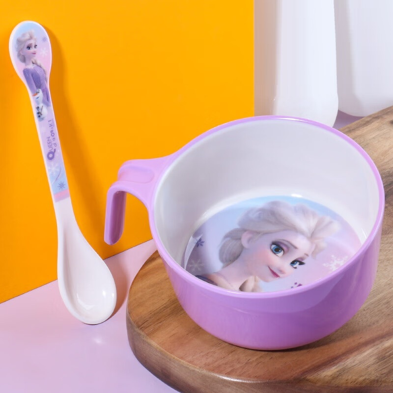 迪士尼魔雪奇緣- 有耳湯碗 +湯匙 (科學瓷)