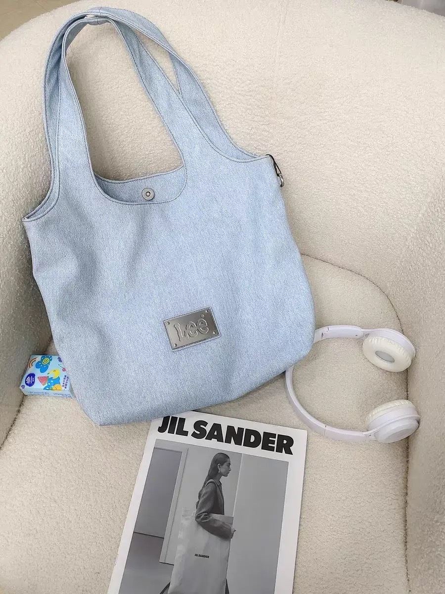 LEE 鐵牌托特包 牛仔藍 單肩包 手提包 大容量 / 預購