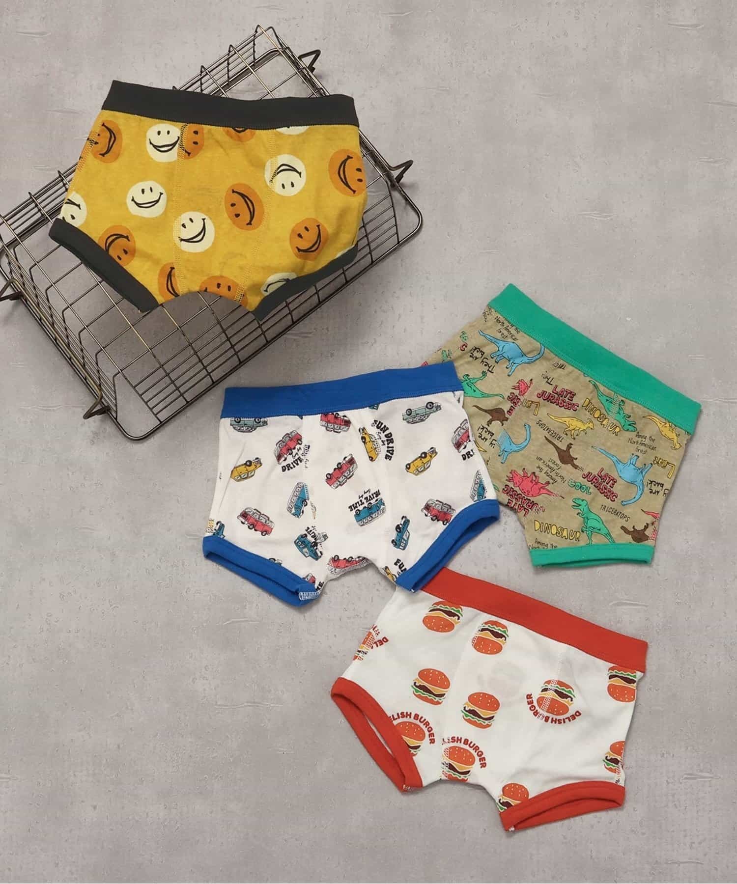 日本 BREEZE 男孩 可愛印花 純棉四角小褲 (4件1組，130跟150) L351125