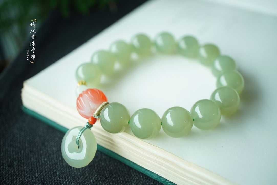 712459 和田玉冰底晴水手串 (11.5-12mm直徑)