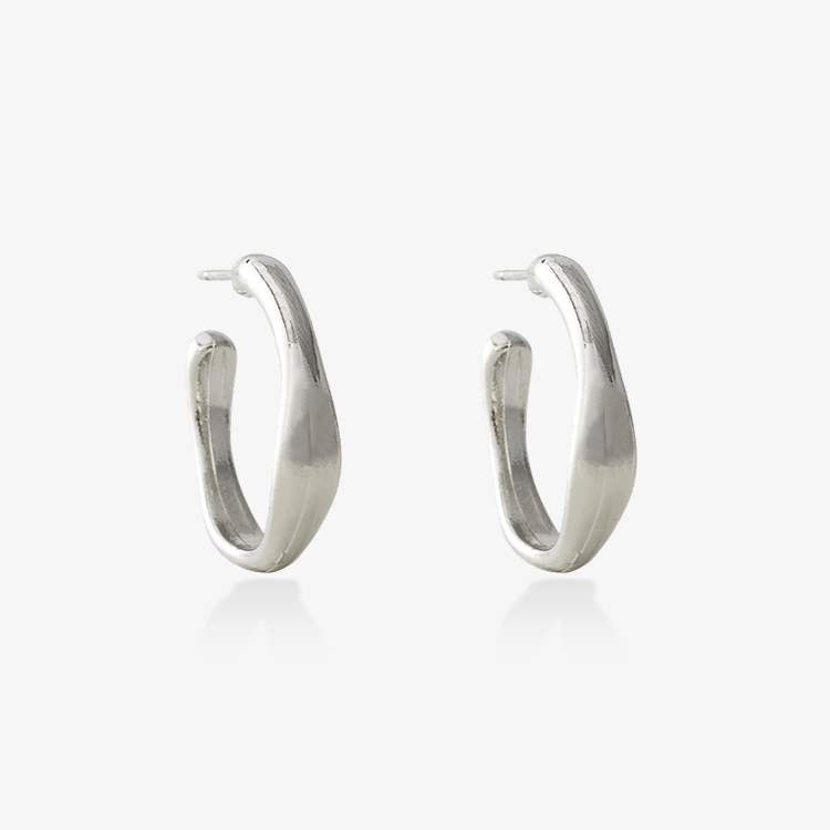 不規則流線C型耳環