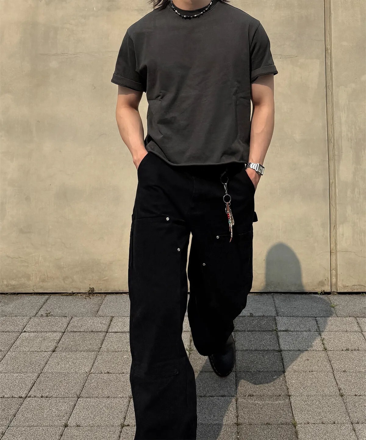 【OWN】TOFFEE 短版上衣 素T 不修邊 落肩 素面 韓系 流行 韓國限定 不分男女 黑色 炭灰 燕麥