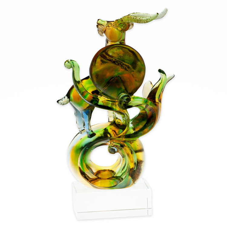 鹿港窯禮品館|居家開運 琉璃珍藏 領頭羊 擺飾