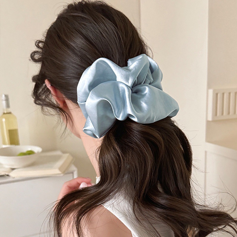 [2 FOR RM10] Elegant Pearl-Sheen Satin Solid Scrunchies