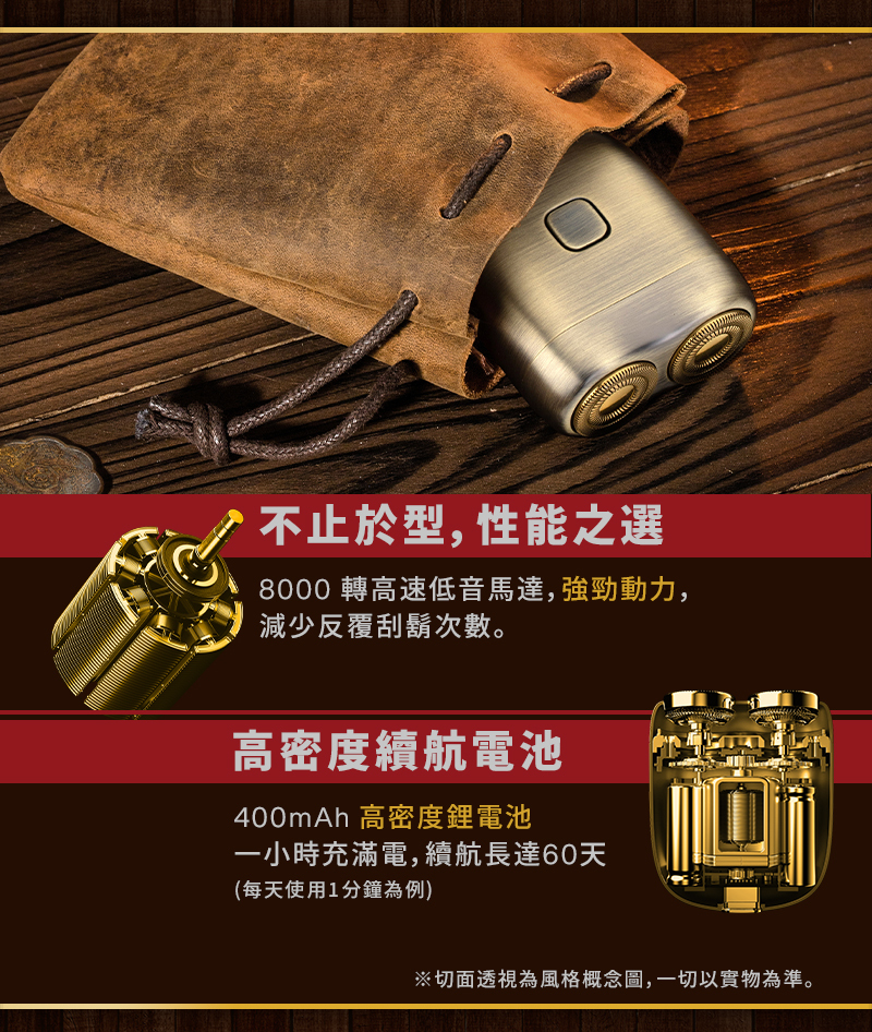 yoose 有色】MINI 2.0 全合金隨身電動刮鬍刀- 賞金獵人