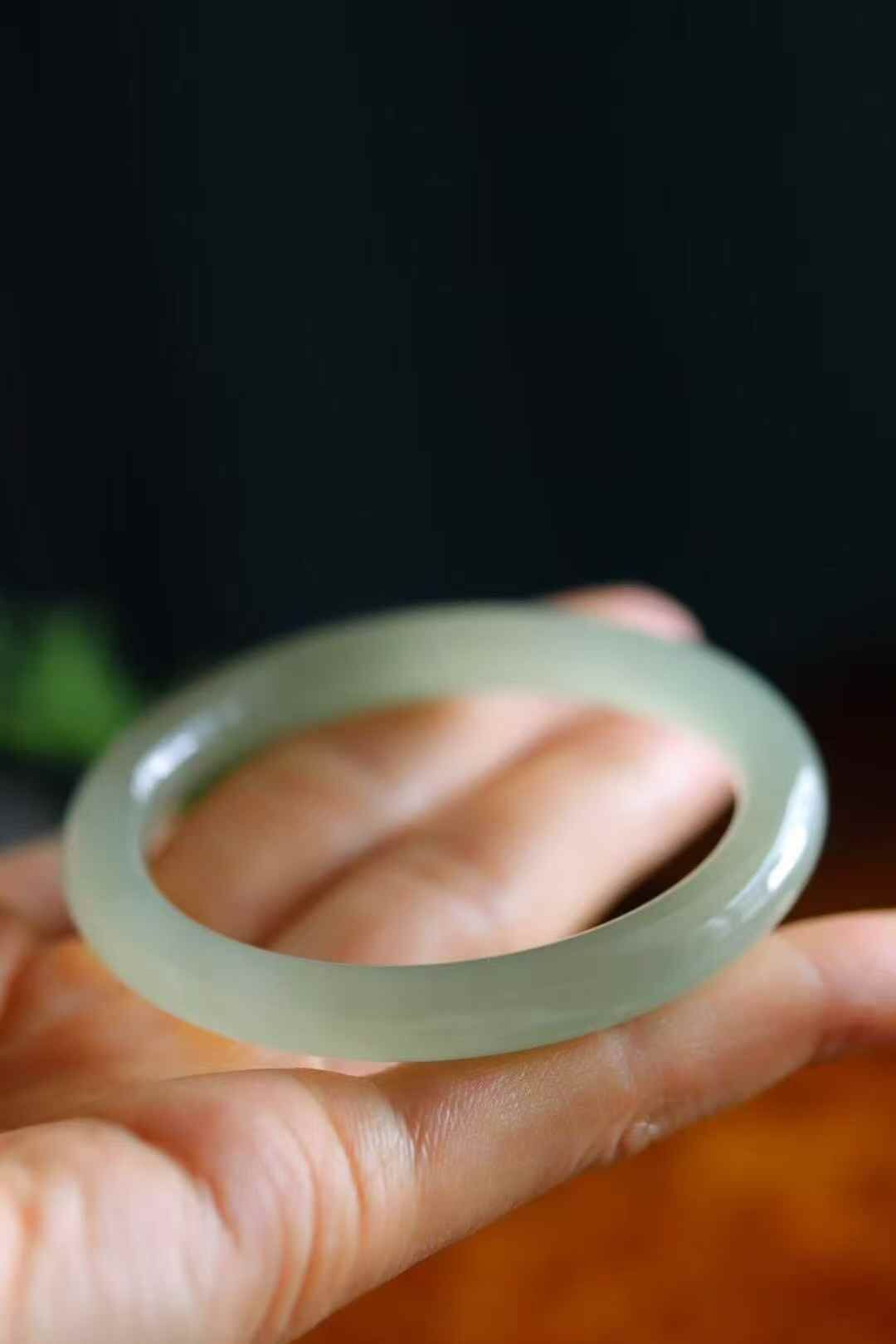 高冰晴水和田玉手鐲,天然和田玉軟玉