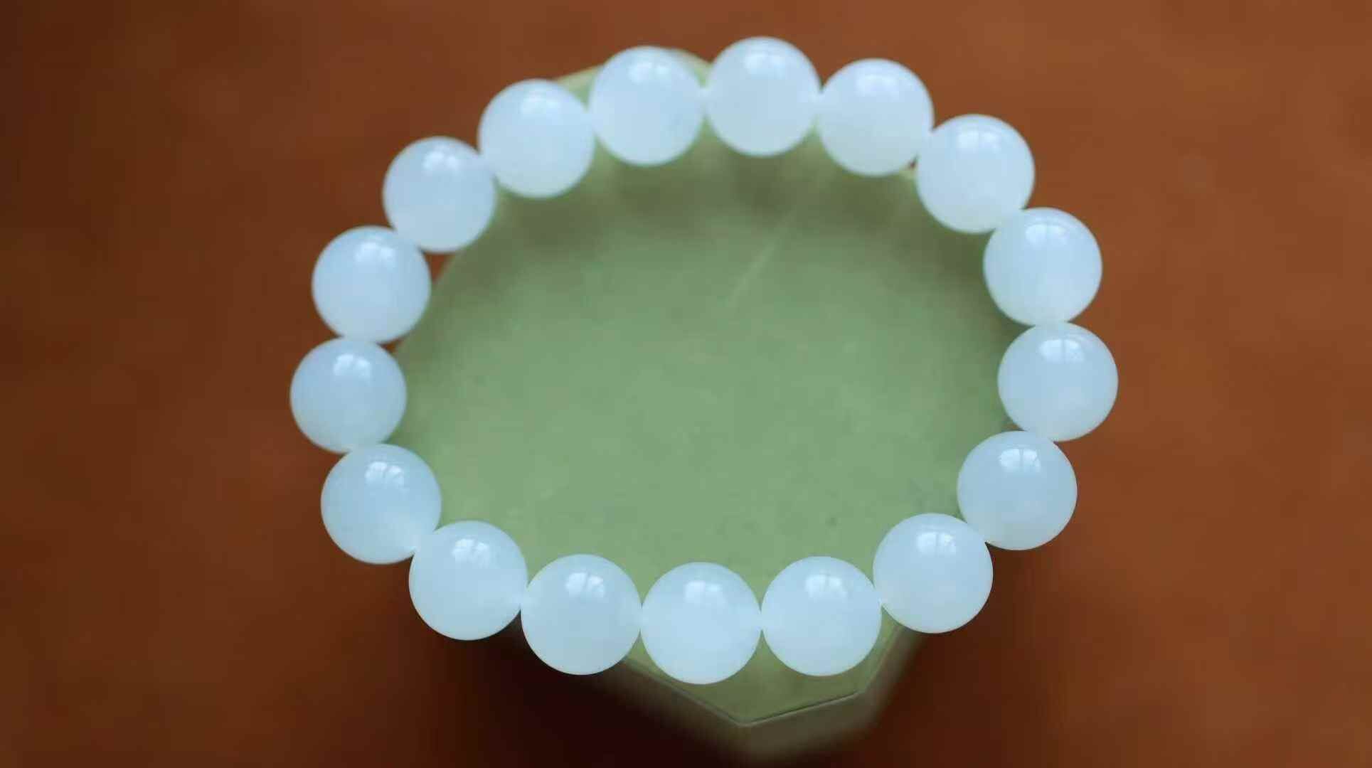 712749 和田玉高冰白玉手串 (12mm直徑)