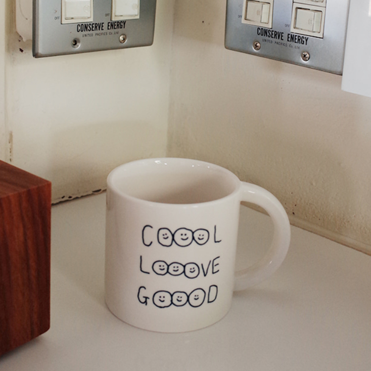 韓國 ooowl 手工陶瓷馬克杯 COOOL LOOOVE GOOOD