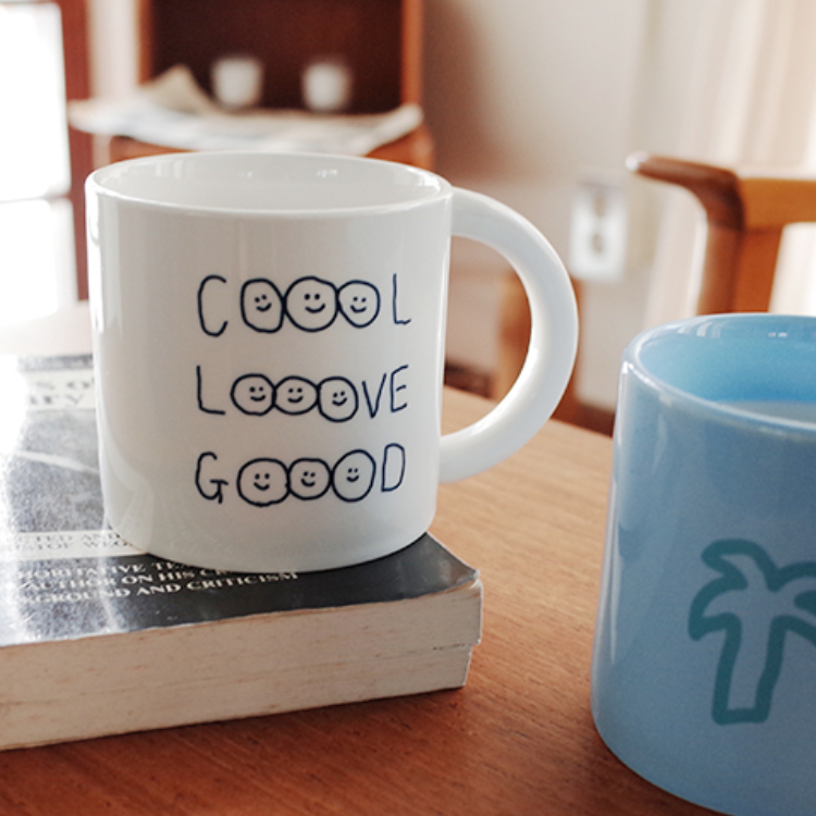 韓國 ooowl 手工陶瓷馬克杯 COOOL LOOOVE GOOOD