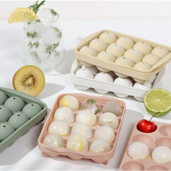 【樂森藥局】韓國 | INCOC 製冰所 白金矽膠冰球製冰盒－3.5 cm圓形冰球（4色 / 12格）