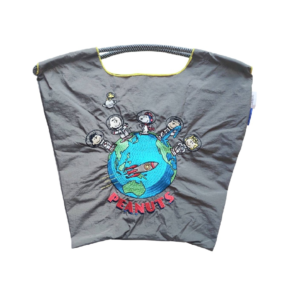 Ball＆Chain 刺繡環保購物袋 M號 - 橄欖綠 (32600361)