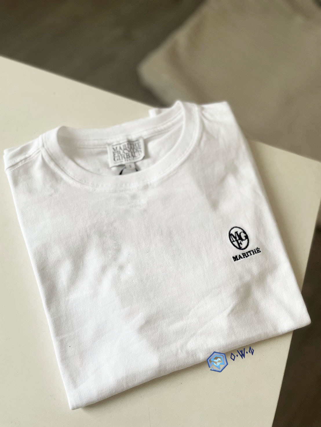 【OWN】Marithé + François Girbaud MFG 刺繡上衣 素TEE 女版 刺繡 LOGO 白色