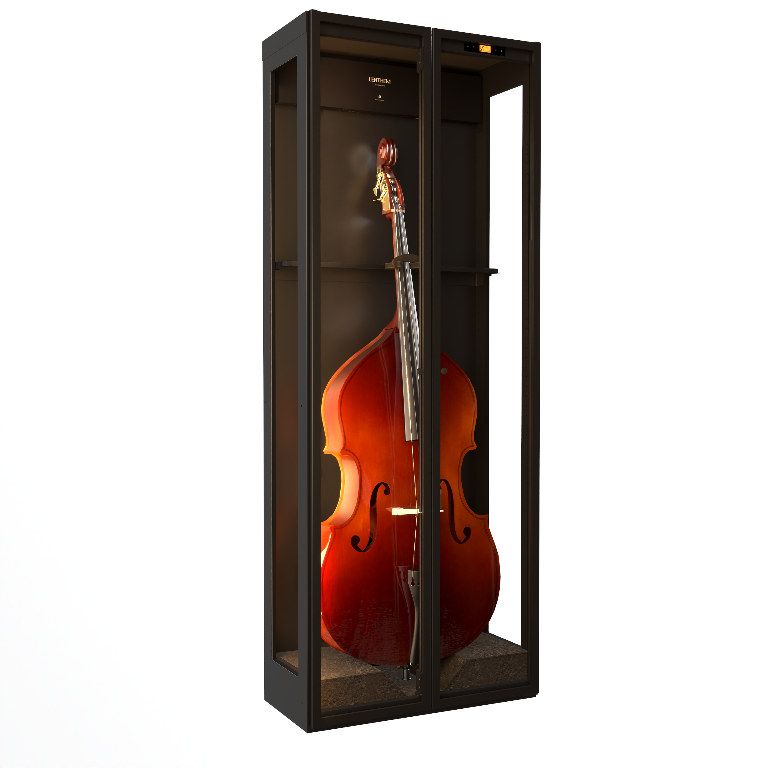 Lenthem CMI-675DT 602L 低音提琴用恆定濕度玻璃樂器乾燥防潮櫃