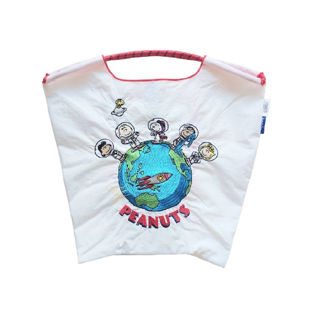 Ball＆Chain 刺繡環保購物袋 M號 - 白 (32600304)