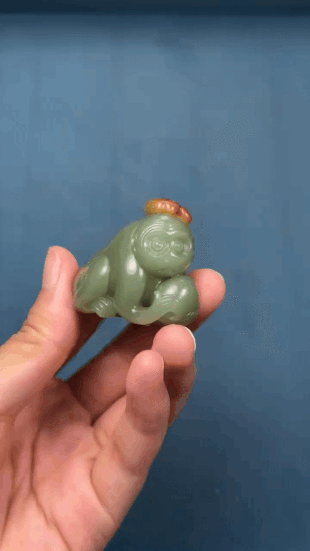 712255 和田玉靈猴獻壽