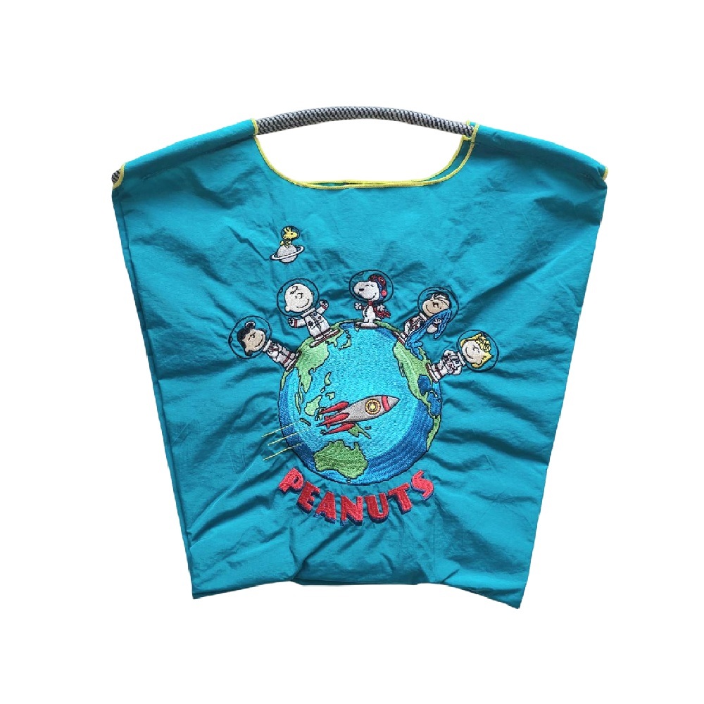 Ball＆Chain 刺繡環保購物袋 M號 - 藍 (32600367)