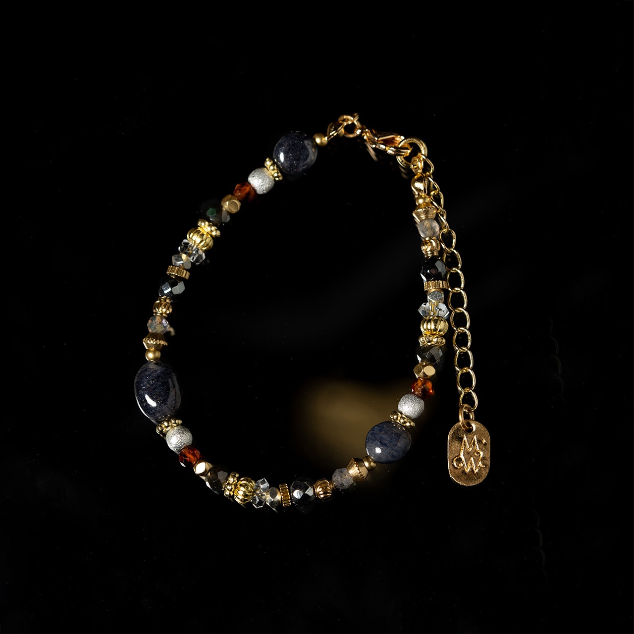 雅典人書店｜堇青石橙石榴石鏈條手鍊 B0025