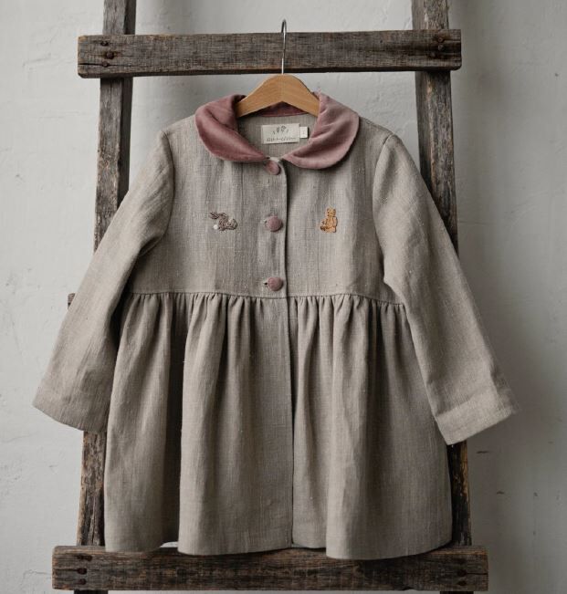 (預購)ALL THE BEAUTIFUL LINEN 天鵝絨領/燈芯絨領 荷葉外套 EXCLUSIVE RUFFLE COAT