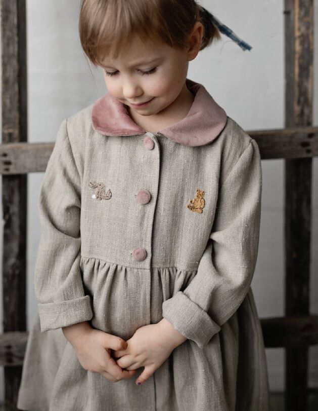 (預購)ALL THE BEAUTIFUL LINEN 天鵝絨領/燈芯絨領 荷葉外套 EXCLUSIVE RUFFLE COAT