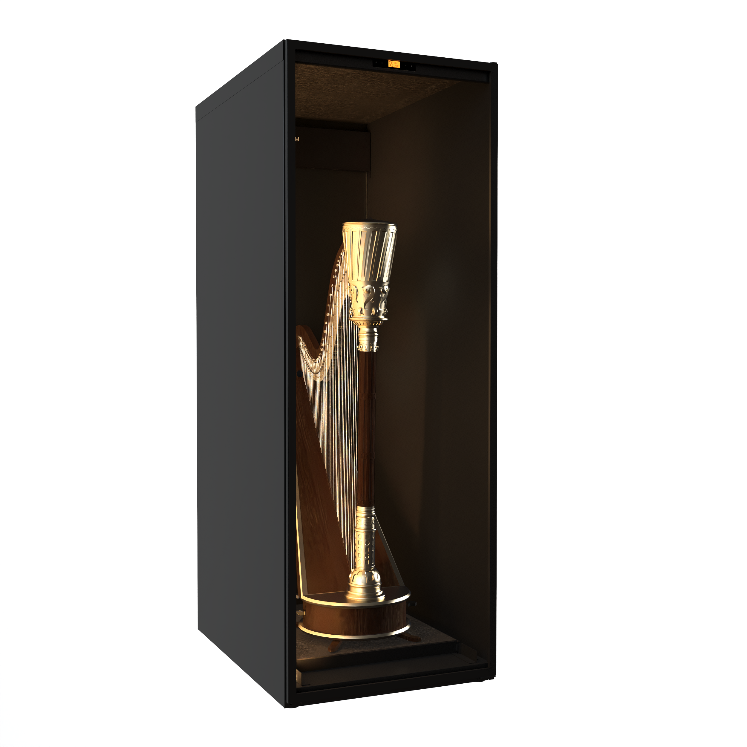 Lenthem CMI-1605DT 602L 豎琴用恆定濕度玻璃樂器乾燥防潮櫃