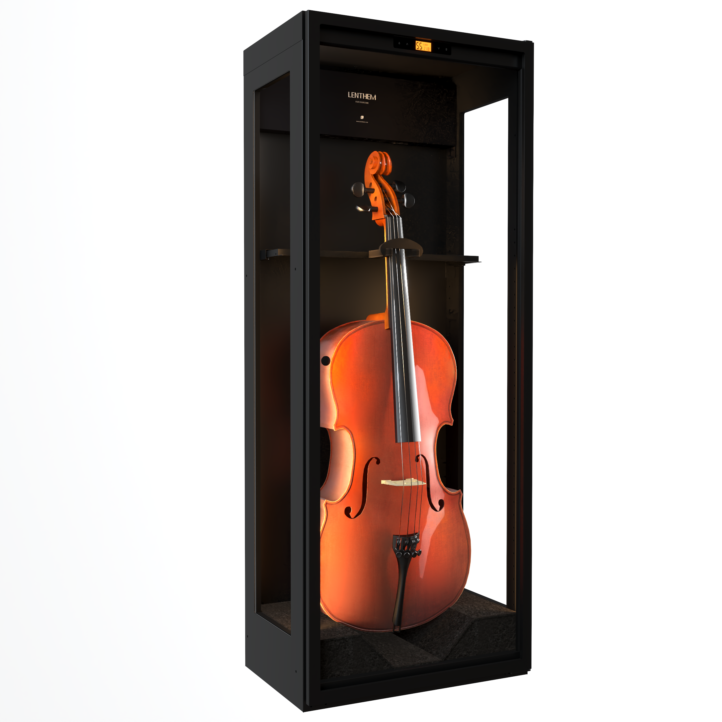 Lenthem CMI-355DT 306L 大提琴用恆定濕度玻璃樂器乾燥防潮櫃