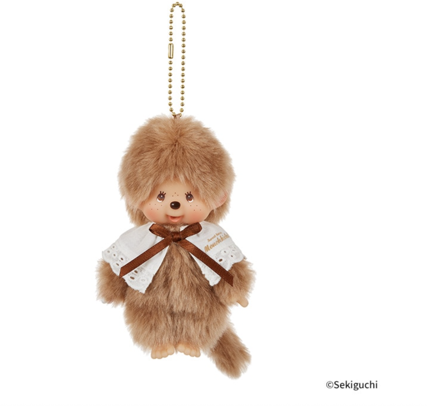 現貨┃Monchhichi 夢奇奇 甜美棕色系列 蕾絲 圍兜 玩偶 擺飾 娃娃 吊飾