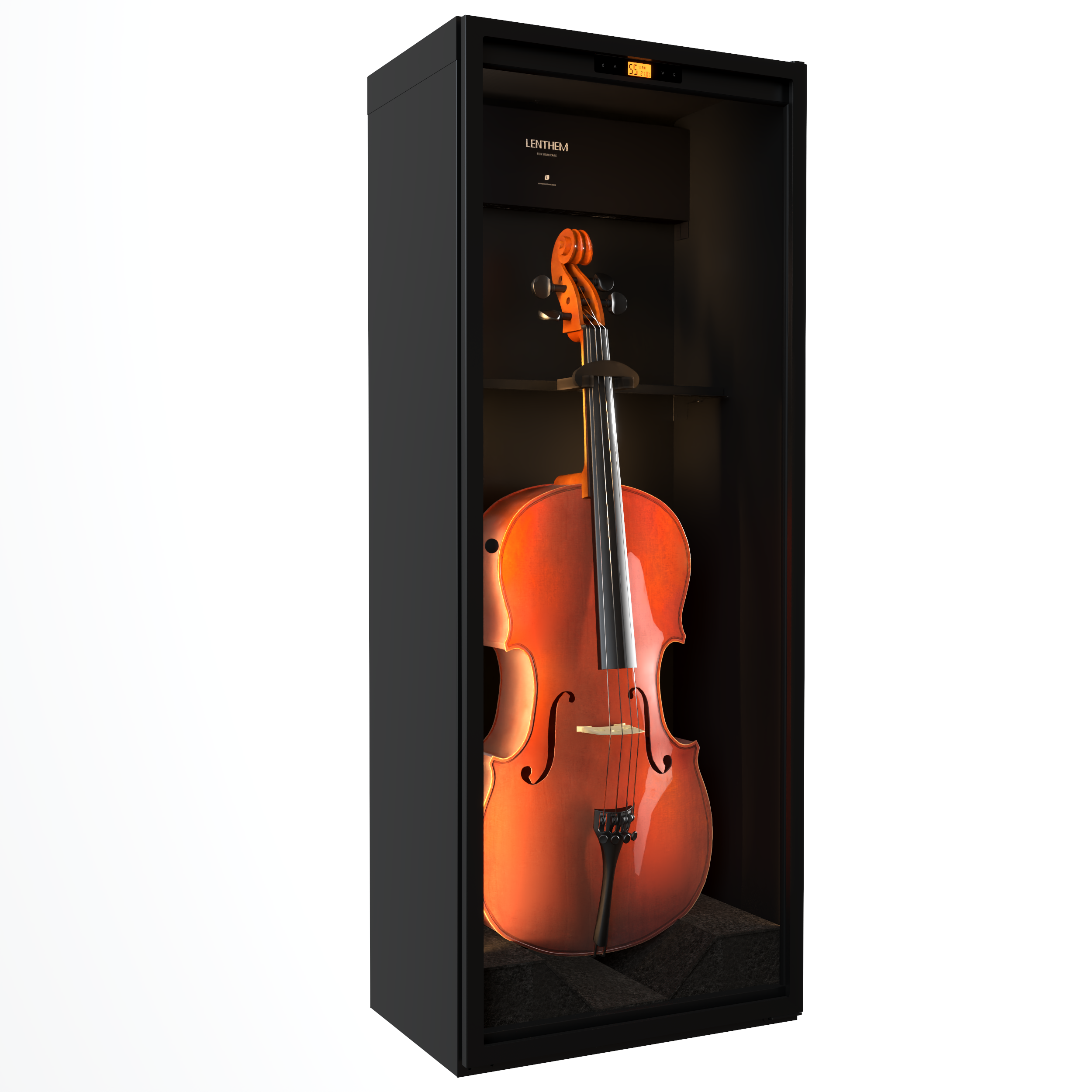 Lenthem CMI-355DT 306L 大提琴用恆定濕度玻璃樂器乾燥防潮櫃