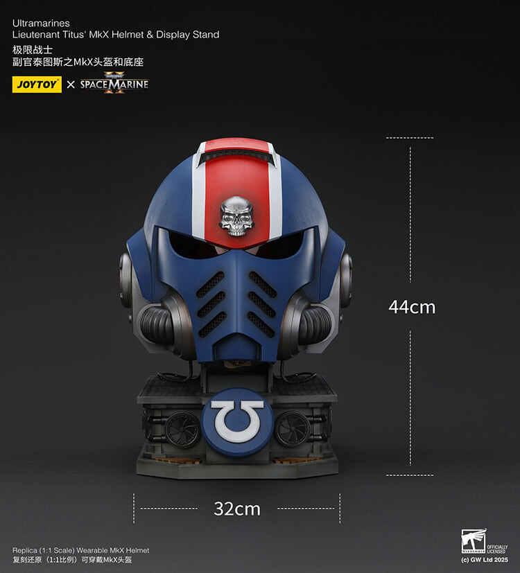 [訂金] Joy Toy : 1/1 Ultramarines Lieutenant Titus' MKX Helmet with Stand (帶企座)