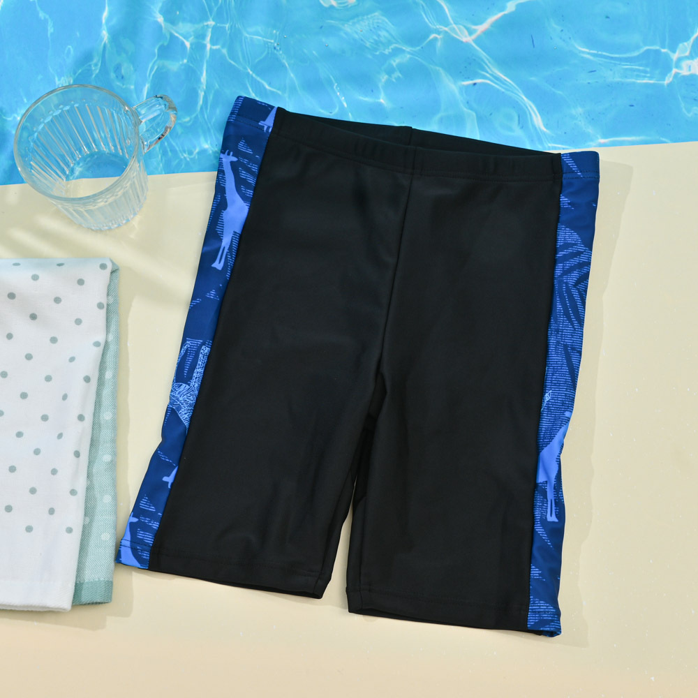 TB552-童超彈及膝泳褲-黑