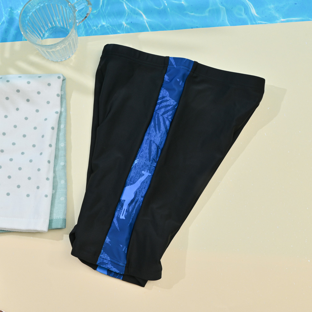 TB552-童超彈及膝泳褲-黑