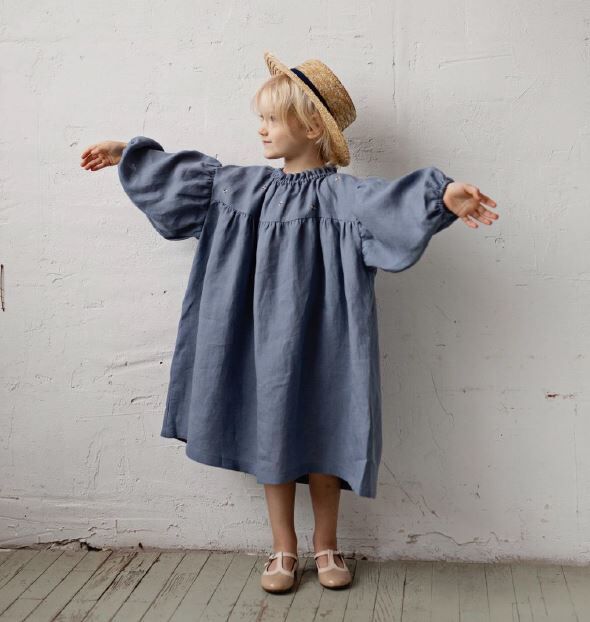 (預購)ALL THE BEAUTIFUL LINEN 刺繡泡泡袖洋裝 EXCLUSIVE PARACHUTE DRESS